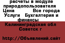 расчеты в модуле природопользователя › Цена ­ 3 000 - Все города Услуги » Бухгалтерия и финансы   . Калининградская обл.,Советск г.